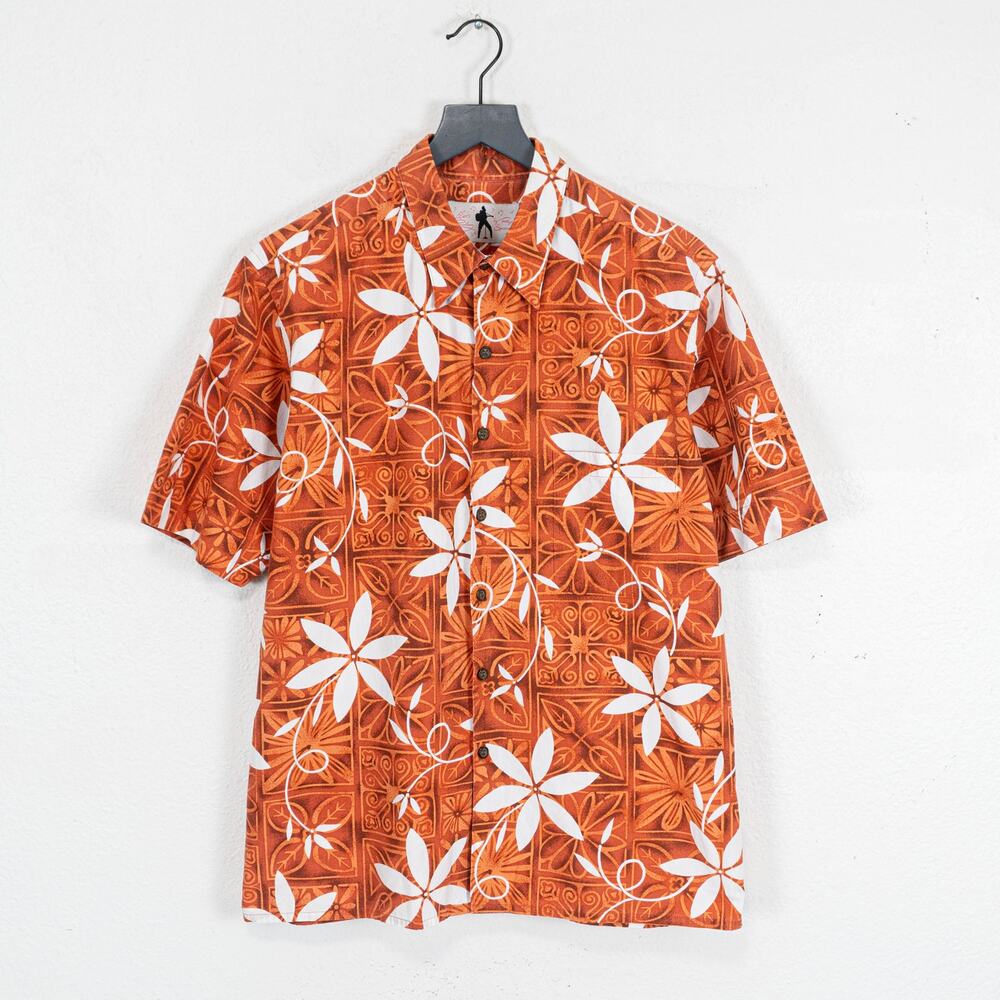 Elvis Presley x Reyn Spooner Hawaiian Shirt Orange Floral